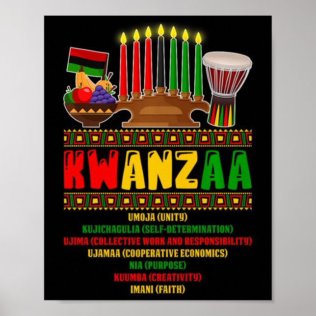 7 Principles Of Kwanzaa Celebration Pan African Bo Poster (Front)