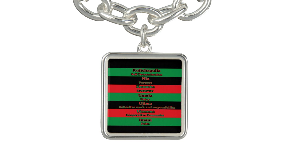 7 Principles Of Kwanzaa Charm Bracelet Zazzle Com