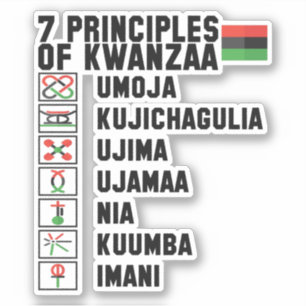 7 Principles of Kwanzaa , Kiss Cut Sticker