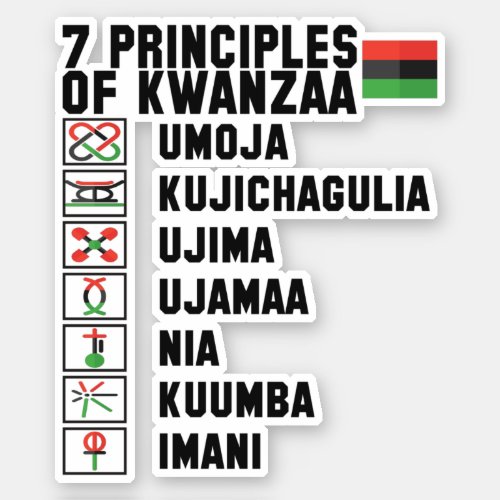 7 Principles of Kwanzaa  Kiss Cut  Sticker