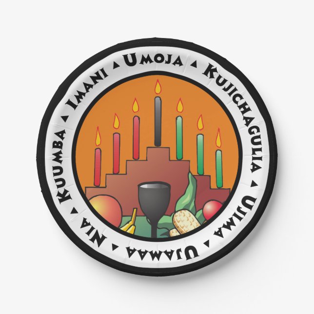 7 Principles of Kwanzaa Paper Plates (Front)