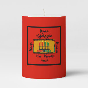 7 Principles of Kwanzaa Short Pillar Candle