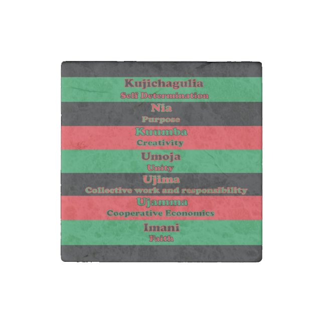 7 Principles of Kwanzaa  Stone Magnet (Front)