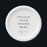 7" Round Paper Plates (set of 8)<br><div class="desc">Customize your design in Templett. After you are done editing,  download your file in a JPG format (don't forget to turn on the bleed option). Upload your design here by clicking on the blue "Personalize" button.</div>