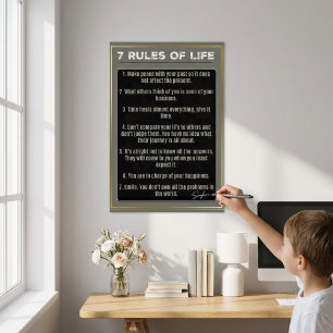 7 Rules of Life Motivational Educational Wall Art 