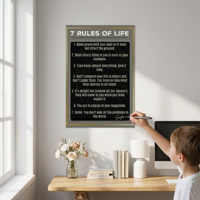 7 Rules of Life Motivational Educational Wall Art  (7 Rules of Life Motivational Educational Wall Art)