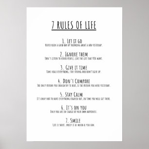 7 Rules of Life motivational Poster