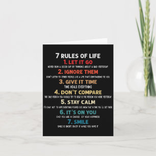 7 Rules Of Life Motivational Quotes For Men, Women Card