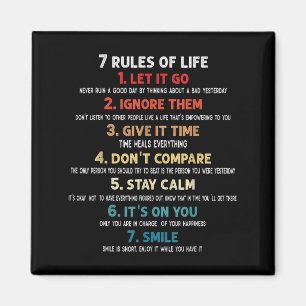 7 Rules Of Life Motivational Quotes For Men, Women Magnet