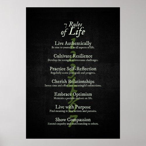 7 Rules of Life Poster