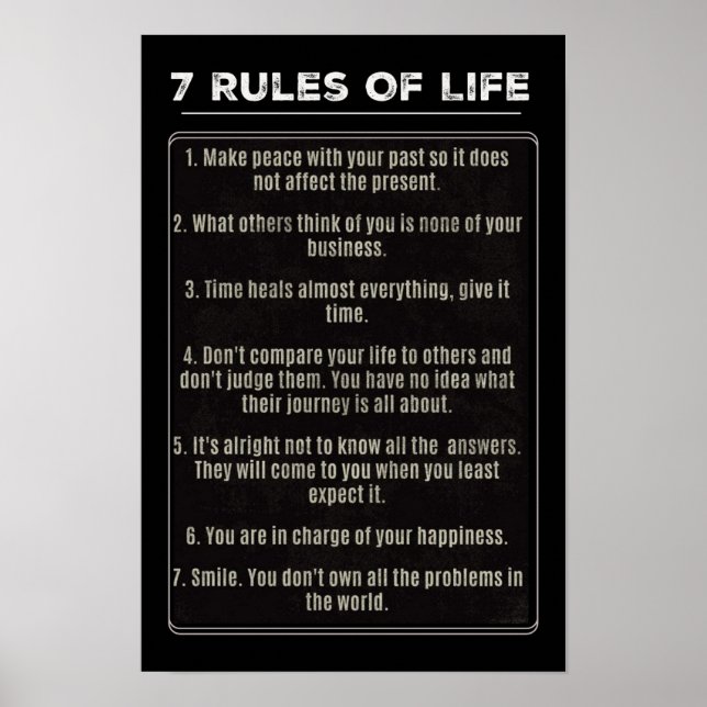 7 Rules Of Life, Print, Value Poster Paper (Matte) (Front)
