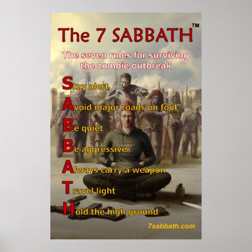 7 SABBTH Zombie Survival Poster