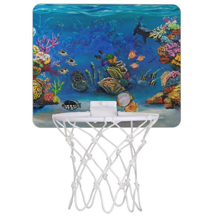 7 Seas Coral Reef Eye Mini Basketball Hoop Zazzle Com
