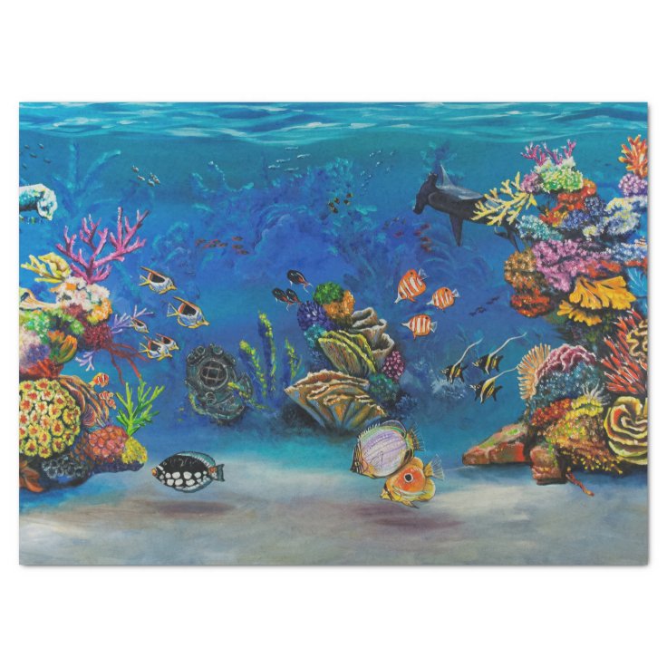 7 Seas Coral Reef Tissue Paper | Zazzle