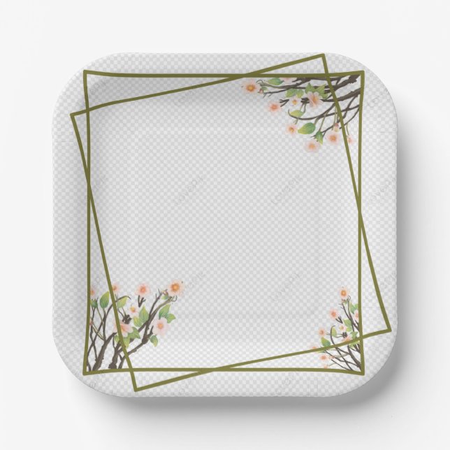 7" Square Paper Plate (Front)