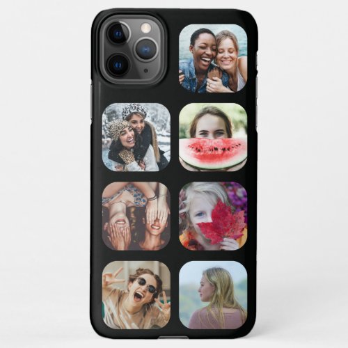 7 Square Photo Collage Black Template iPhone Case