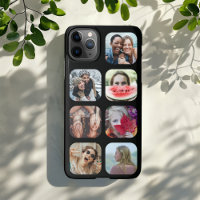 7 Square Photo Collage Black Template iPhone Case