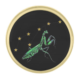 7 Star Mantis Style Gold Finish Lapel Pin