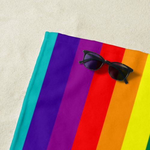 7_Stripe Rainbow Pride Flag Beach Towel