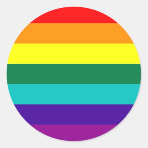 7_Stripe Rainbow Pride Flag Classic Round Sticker