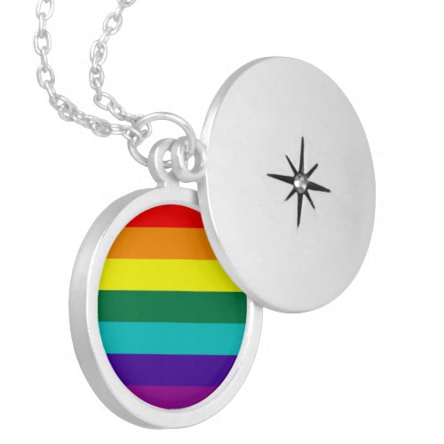 7_Stripe Rainbow Pride Flag Locket Necklace