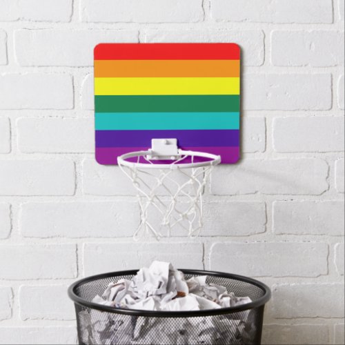 7_Stripe Rainbow Pride Flag Mini Basketball Hoop