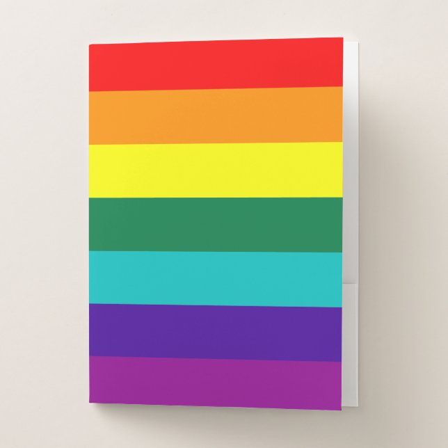 7-Stripe Rainbow Pride Flag Pocket Folder (Front)