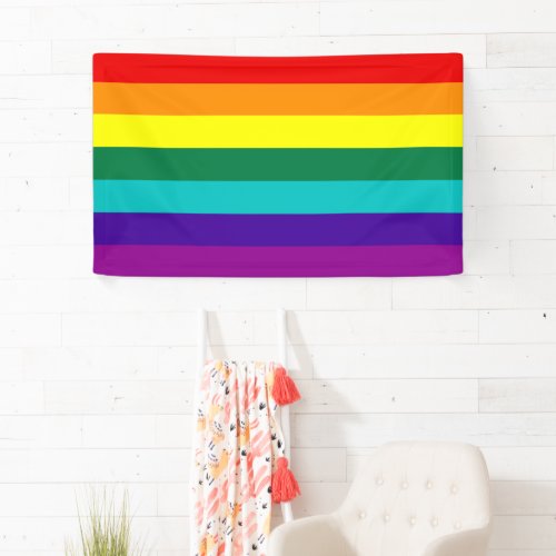 7 Stripes Rainbow Gay Pride Flag Banner
