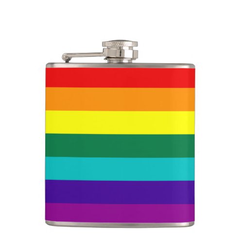 7 Stripes Rainbow Gay Pride Flag Flask