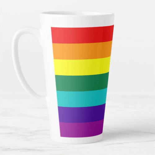 7 Stripes Rainbow Gay Pride Flag Latte Mug