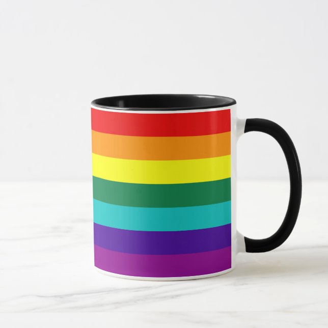 7 Stripes Rainbow Gay Pride Flag Mug (Right)
