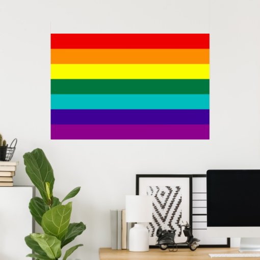 7 Stripes Rainbow Gay Pride Flag Poster Zazzle 8365