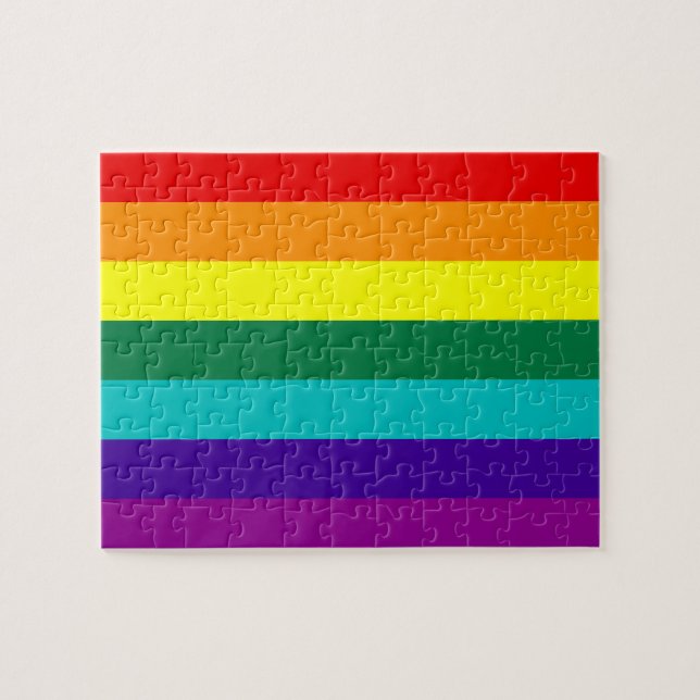 7 Stripes Rainbow Gay Pride Flag Puzzle (Horizontal)