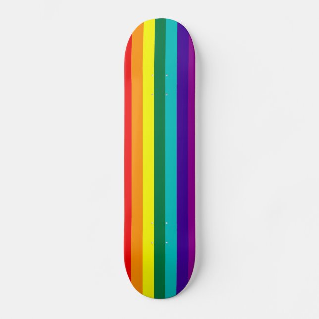 7 Stripes Rainbow Gay Pride Flag Skateboard Deck (Front)