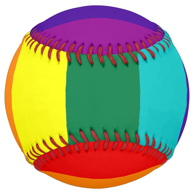 7 Stripes Rainbow Gay Pride Flag Softball (Front)
