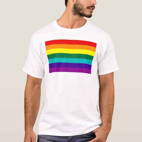 7 Stripes Rainbow Gay Pride Flag T_Shirt