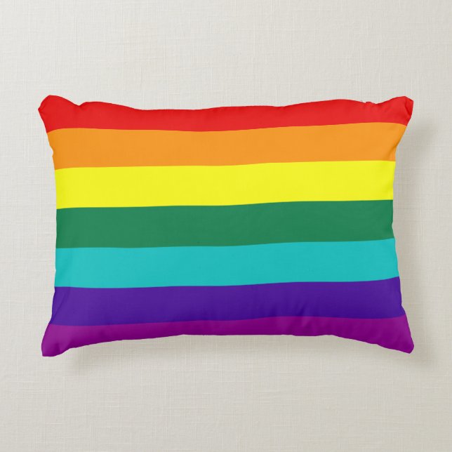 7 Stripes Rainbow Pride Flag Accent Pillow (Front)
