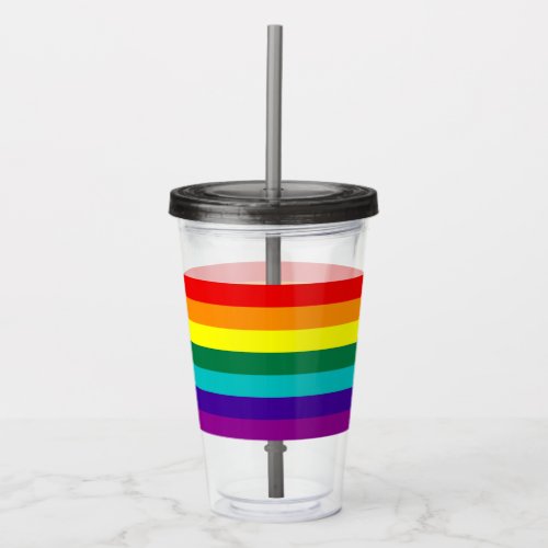 7 Stripes Rainbow Pride Flag Acrylic Tumbler