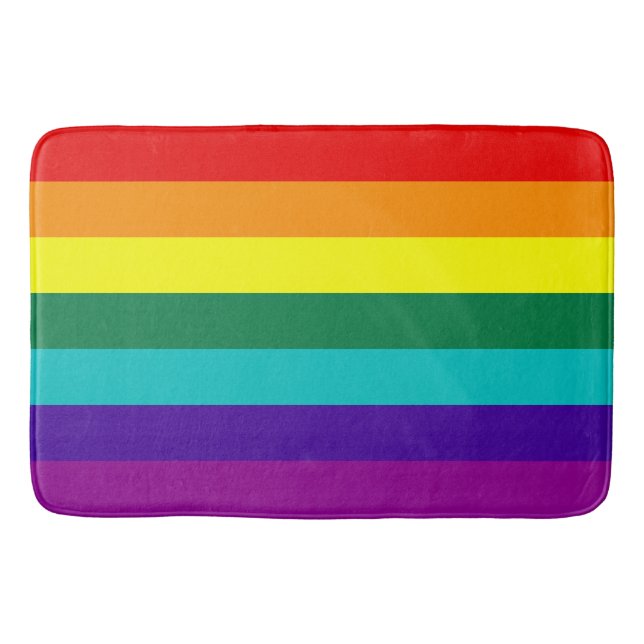 7 Stripes Rainbow Pride Flag Bath Mat (Front)