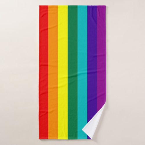 7 Stripes Rainbow Pride Flag Bath Towel