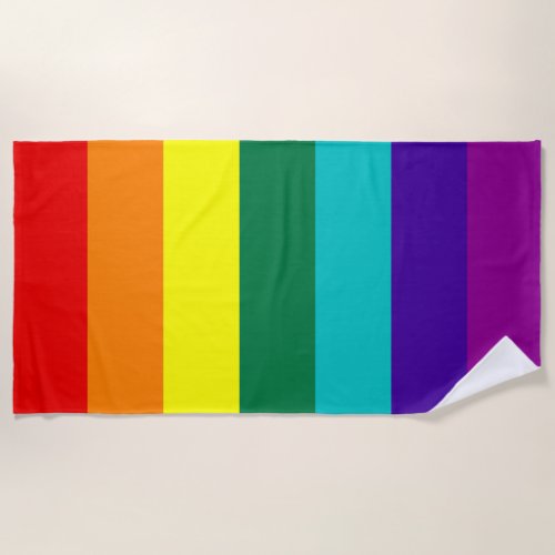 7 Stripes Rainbow Pride Flag Beach Towel