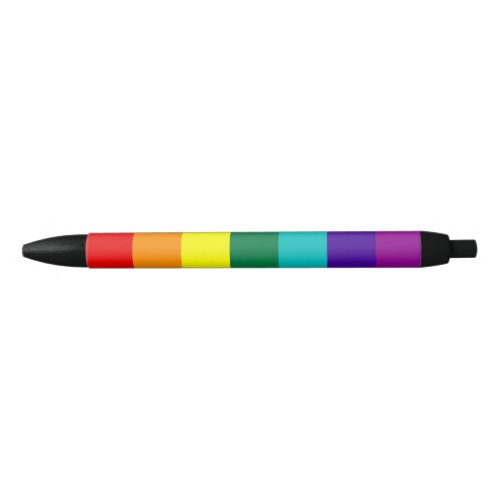 7 Stripes Rainbow Pride Flag Black Ink Pen