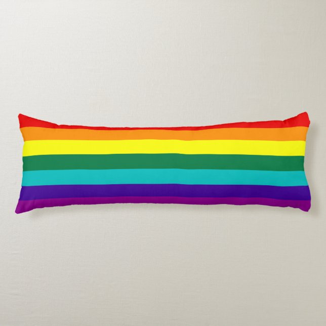 7 Stripes Rainbow Pride Flag Body Pillow (Front)