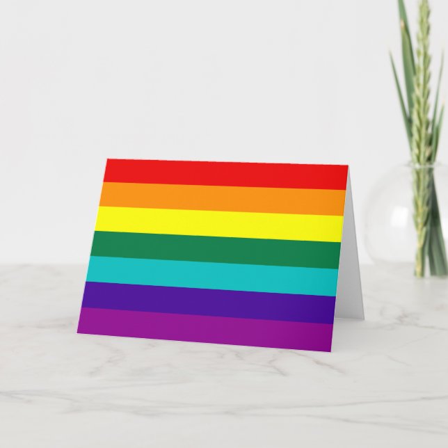 7 Stripes Rainbow Pride Flag Card (Front)