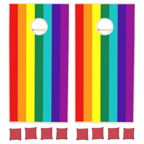 7 Stripes Rainbow Pride Flag Cornhole Set