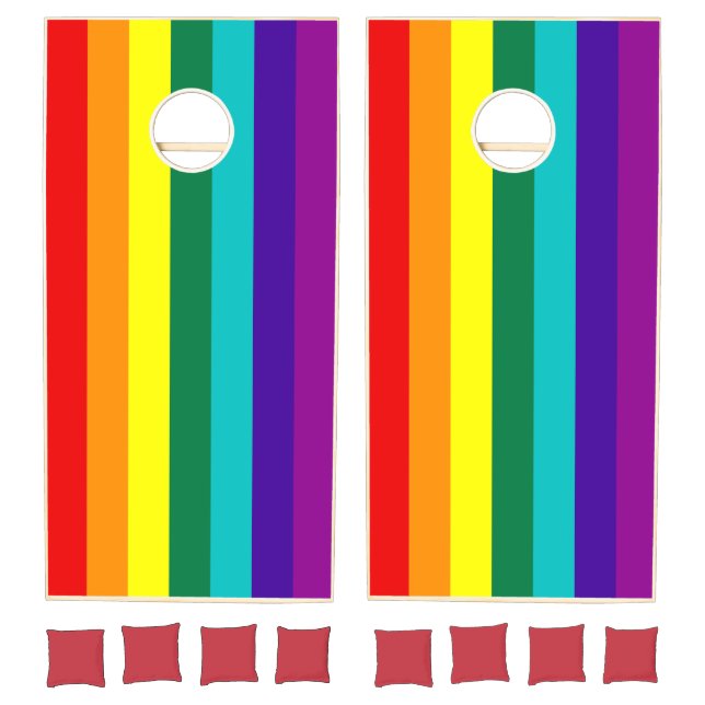 7 Stripes Rainbow Pride Flag Cornhole Set (Set)