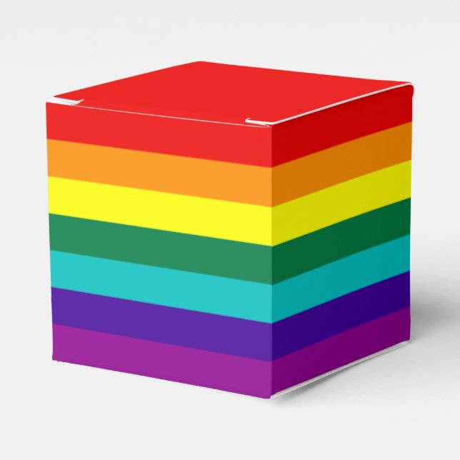 7 Stripes Rainbow Pride Flag Favor Boxes (Front Side)