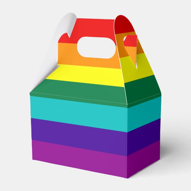 7 Stripes Rainbow Pride Flag Favor Boxes (Front Side)