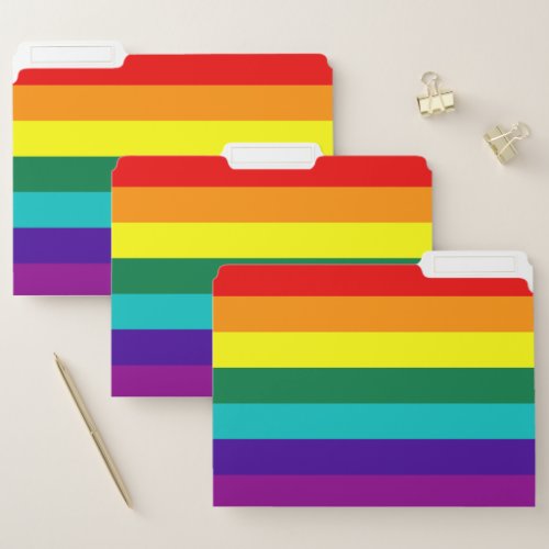 7 Stripes Rainbow Pride Flag File Folder