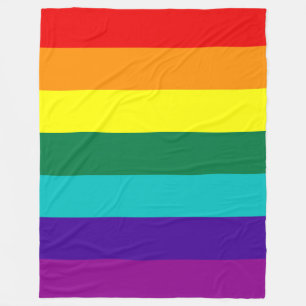 7 Stripes Rainbow Pride Flag Fleece Blanket